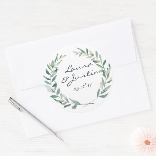 Greenery Wedding Sticker