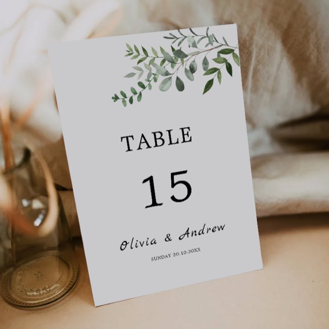 Greenery wedding table cards template (Greenery wedding table cards template)