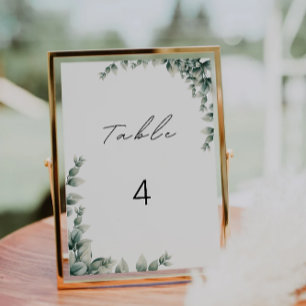 Greenery wedding table cards template