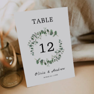 Greenery wedding table cards template