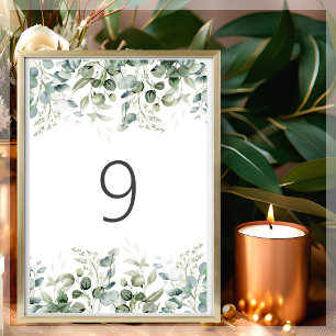 Greenery   Wedding Table Number