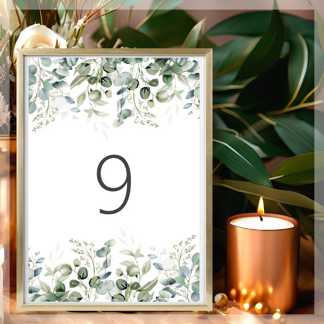 Greenery | Wedding Table Number (Creator Uploaded)