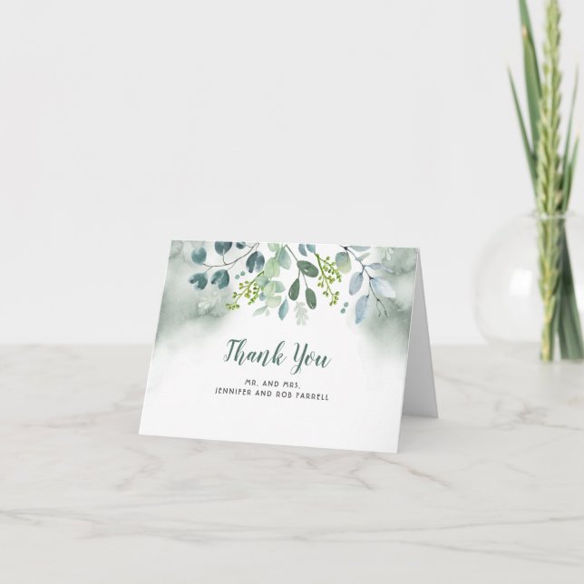 Greenery Wedding Thank You (Front)