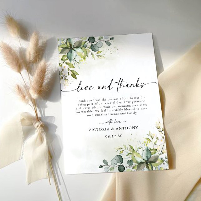 Greenery Wedding Thank You Cards (Creator Uploaded)