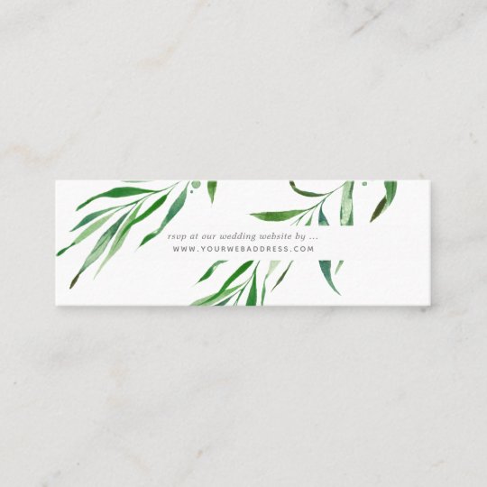 Greenery Wedding Website Rsvp Cards Enclosure Mini Business Card