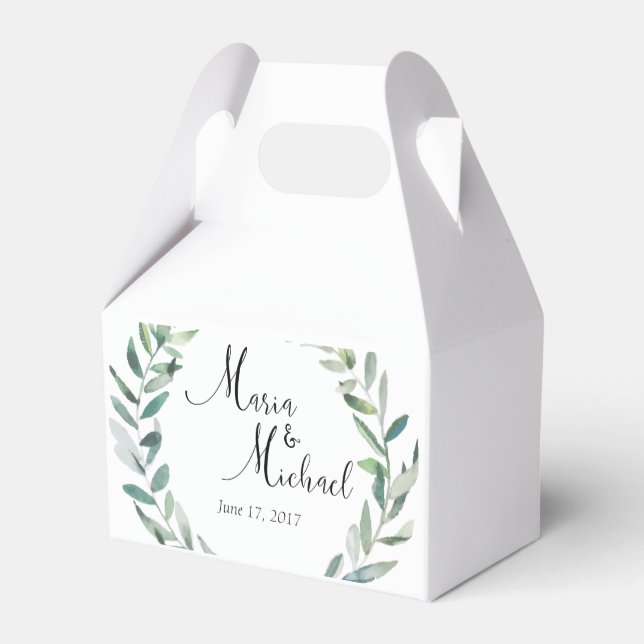 Greenery Wedding Wedding Favor Boxes (Back Side)
