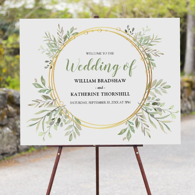 Greenery Wedding Welcome Foam Board (Creator Uploaded)