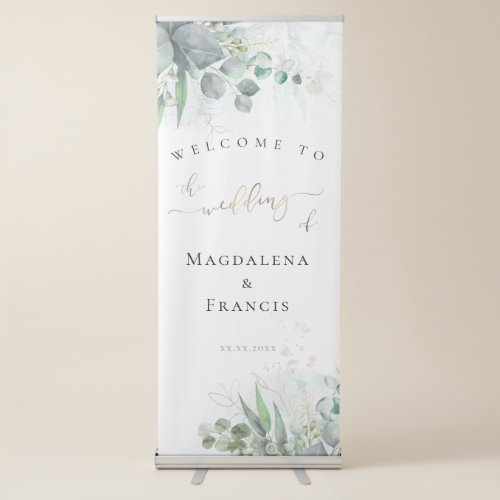 greenery wedding welcome sign