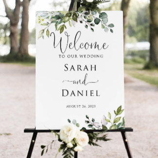 Greenery Wedding Welcome Sign, Eucalyptus Welcome Foam Board