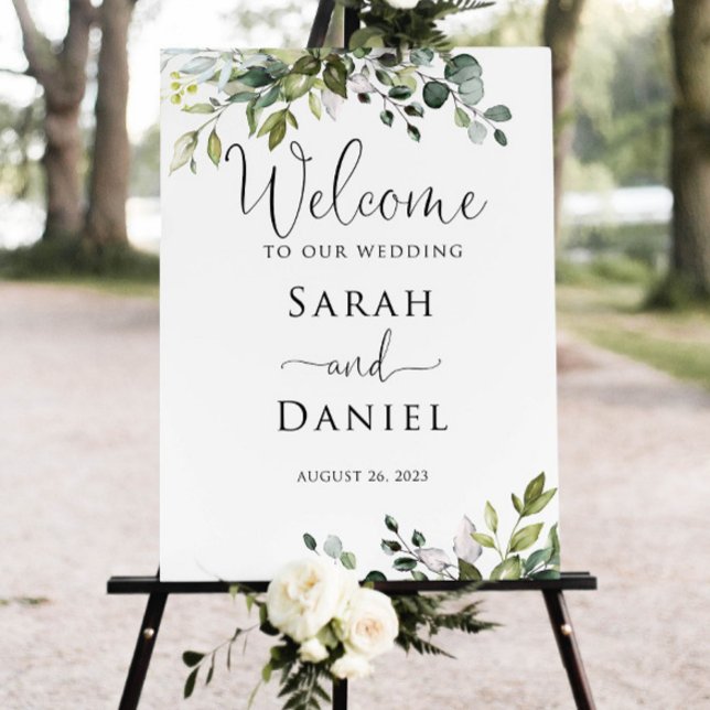 Greenery Wedding Welcome Sign, Eucalyptus Welcome  Foam Board (Creator Uploaded)