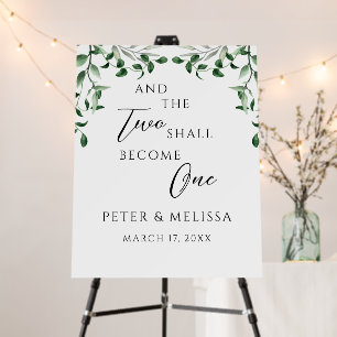 Greenery Wedding Welcome Sign Foam Board