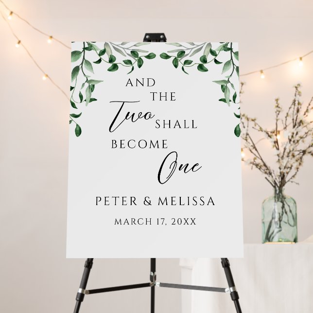 Greenery Wedding Welcome Sign Foam Board (In Situ (Stand))