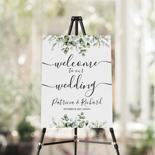 Greenery Wedding Welcome Sign Foam Board