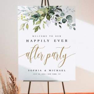 Greenery Wedding Welcome Sign Template Happily 