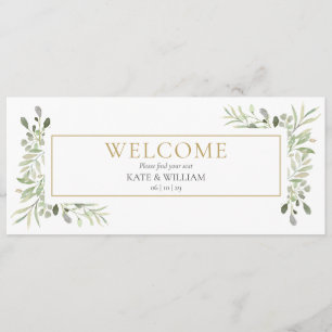 Greenery Welcome Header Hanging Seating Chart