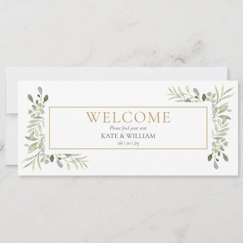 Greenery Welcome Header Hanging Seating Chart 