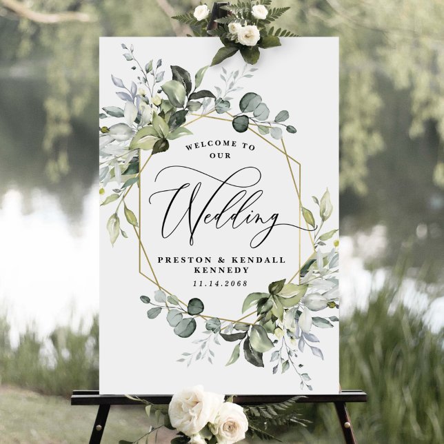 Greenery Welcome to Our Wedding Eucalyptus Sign XL (Creator Uploaded)
