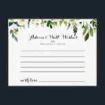 Greenery White Autumn Floral Wedding Advice Card<br><div class="desc">This greenery white autumn floral wedding advice card is perfect for a rustic wedding. The design features elegant watercolor white peonies with green foliage. These cards are perfect for a wedding, bridal shower, baby shower, graduation party & more. Personalize the cards with the names of the bride and groom, parents-to-be...</div>