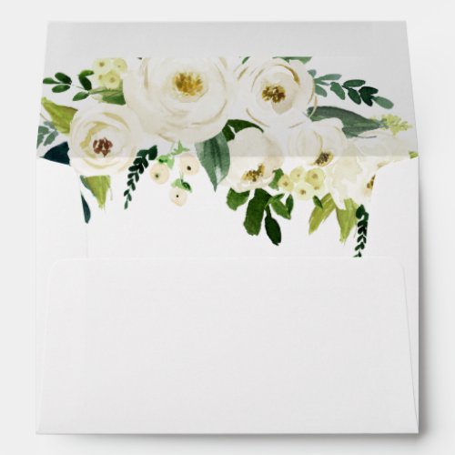 Greenery White Autumn Floral Wedding Invitation Envelope