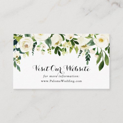 Greenery White Autumn Floral Wedding Website Enclosure Card