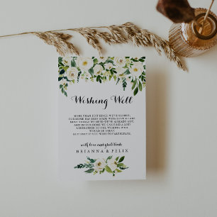 Greenery White Autumn Floral Wedding Wishing Well Enclosure Card