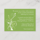 Greenery, White Floral Reception Enclosure Card (Back)