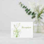 Greenery, White Floral Reception Enclosure Card (Standing Front)
