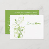 Greenery, White Floral Reception Enclosure Card (Front/Back)