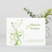 Greenery, White Floral Wedding Invitation (Standing Front)
