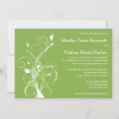 Greenery, White Floral Wedding Invitation (Back)
