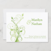 Greenery, White Floral Wedding Invitation (Front)