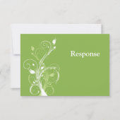 Greenery, White Floral Wedding RSVP Card (Front)