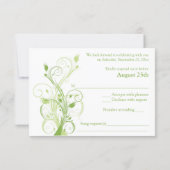 Greenery, White Floral Wedding RSVP Card (Back)