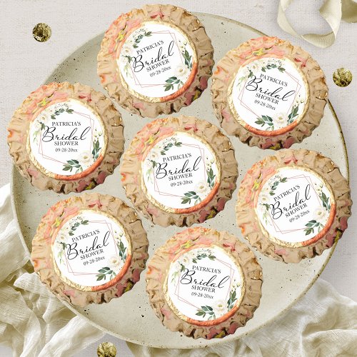 Greenery White Flowers Geometric Bridal Shower Reeses Peanut Butter Cups