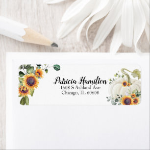 Greenery White Pumpkin Fall Baby Shower Label