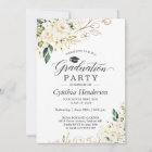 Greenery White Rose Floral Graduation Party