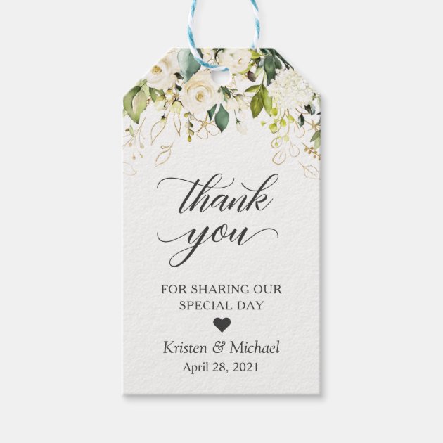 Thank You Tags White Tags Personalised Wedding Favour Tags ...