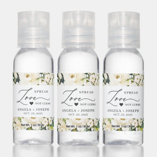 Greenery White Rose Wedding Spread Love Script Hand Sanitizer - Greenery White Rose Wedding Spread Love Script Hand Sanitizer