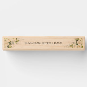 Greenery White Roses Baby Shower Topple Tower