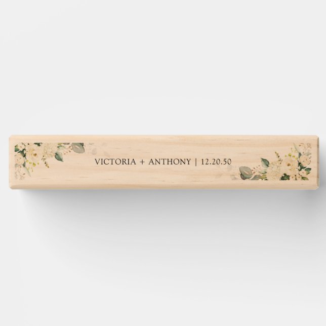 Greenery White Roses Bridal Shower Topple Tower (Front)