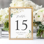 Greenery White Roses Floral Wedding Table Number<br><div class="desc">Greenery White Roses Floral Wedding Table Number Card. (1) Please customize this template one by one (e.g, from number 1 to xx) , and add each number card separately to your cart. (2) For further customization, please click the "customize further" link and use our design tool to modify this template....</div>
