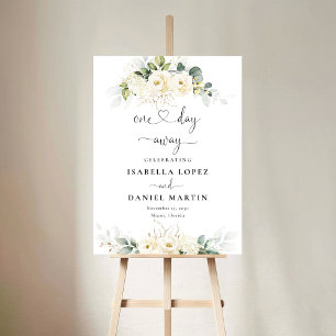 Greenery White Roses One Day Away Foam Boards