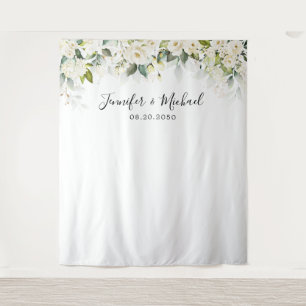 Greenery White Roses Wedding Backdrops