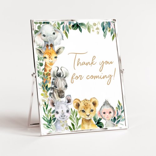 Greenery Wild One Safari Thank you for Coming Poster