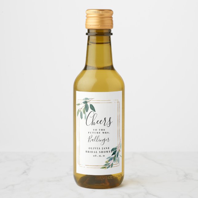 Greenery Wine Label, Eucalyptus Mini Wine Label (Front)