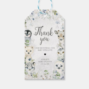 Greenery Winter Arctic Animals Favor Tags