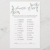 Greenery Winter Baby Shower Around the World Game (Front)