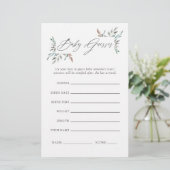 Greenery Winter Baby Shower Guessing Game (Standing Front)