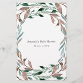 Greenery Winter Baby Shower What's the Story Game (Back)