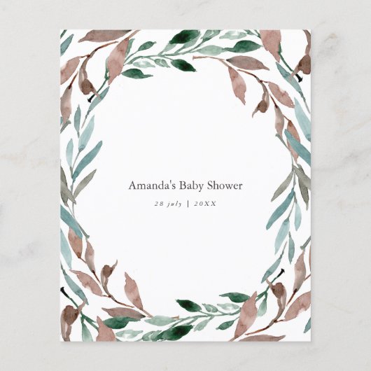 Greenery Winter Baby Shower Who knows Mommy best (Back)